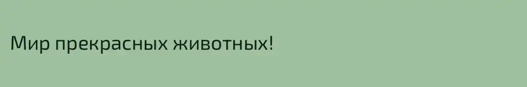 Мир прекрасных животных!